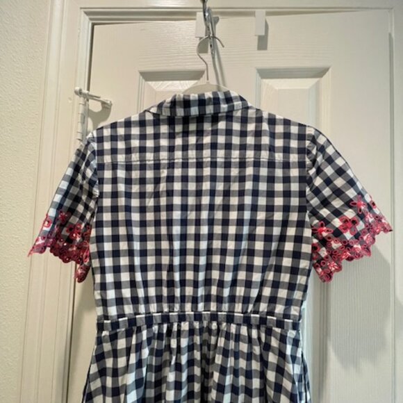 Draper James Dolly Gingham Eyelet Shirt Dress Size 4 - Picture 4 of 8
